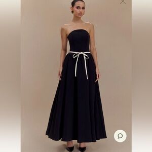 Meshki Black Strapless Gown